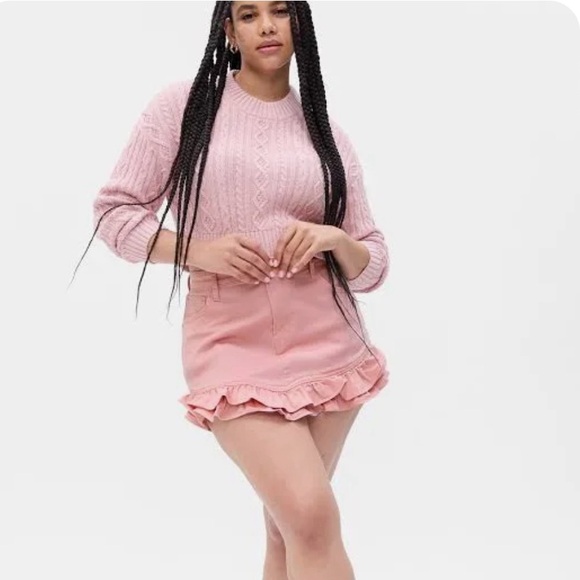 NWT- Gap X LoveShackFancy Denim Mini Skirt - size 33 and 34 - sold out online - Picture 2 of 14